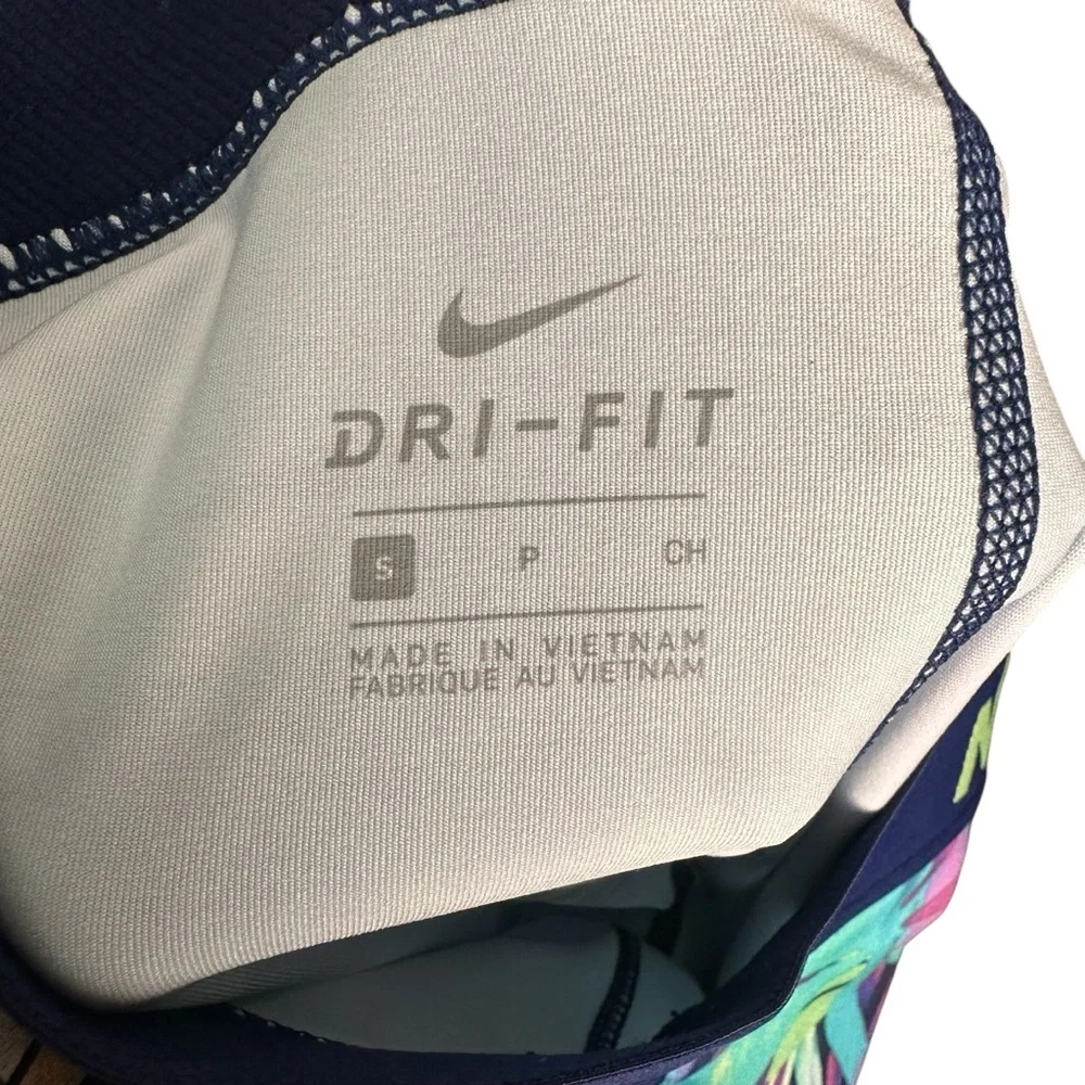 Nike Pro Cropped Leggings Womens Small Floral Tropical Hawaiian Workout Abstract - Picture 8 of 8